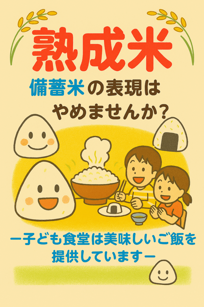 [No.037]美味しく食べたい「備蓄米」　表現するなら「熟成米」